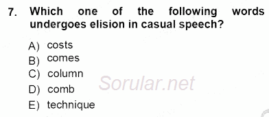 Dilbilim 1 2012 - 2013 Ara Sınavı 7.Soru