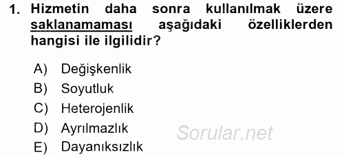 Hizmet Tasarımı 2017 - 2018 Dönem Sonu Sınavı 1.Soru