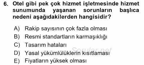 Hizmet Tasarımı 2017 - 2018 Dönem Sonu Sınavı 6.Soru