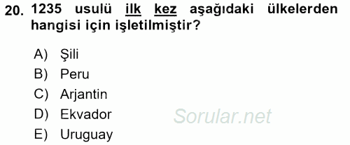 İnsan Hakları Ve Kamu Özgürlükleri 2015 - 2016 Ara Sınavı 20.Soru