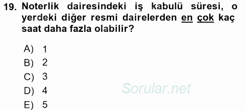 Hukuk Dili Ve Adli Yazışmalar 2016 - 2017 Dönem Sonu Sınavı 19.Soru