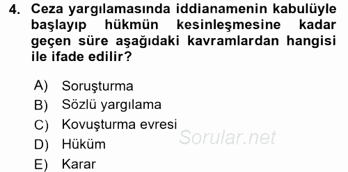 Hukuk Dili Ve Adli Yazışmalar 2016 - 2017 Dönem Sonu Sınavı 4.Soru