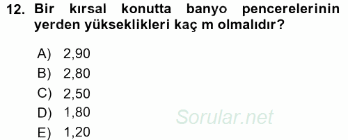 Tarımsal Yapılar ve Sulama 2015 - 2016 Ara Sınavı 12.Soru