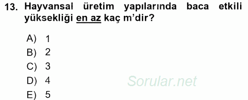 Tarımsal Yapılar ve Sulama 2015 - 2016 Ara Sınavı 13.Soru