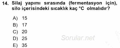 Tarımsal Yapılar ve Sulama 2015 - 2016 Ara Sınavı 14.Soru