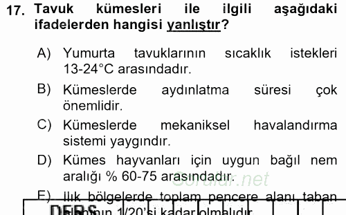 Tarımsal Yapılar ve Sulama 2015 - 2016 Ara Sınavı 17.Soru
