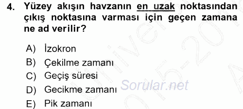 Tarımsal Yapılar ve Sulama 2015 - 2016 Ara Sınavı 4.Soru