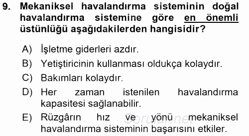 Tarımsal Yapılar ve Sulama 2015 - 2016 Ara Sınavı 9.Soru