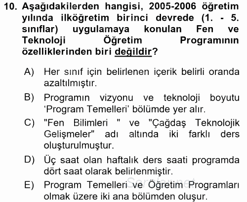 Türk Eğitim Tarihi 2015 - 2016 Dönem Sonu Sınavı 10.Soru
