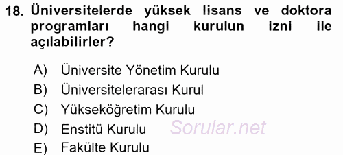 Türk Eğitim Tarihi 2015 - 2016 Dönem Sonu Sınavı 18.Soru