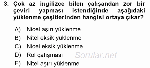 Çalışma Psikolojisi 2015 - 2016 Ara Sınavı 3.Soru