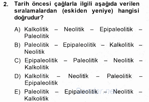 Eski Anadolu Tarihi 2014 - 2015 Ara Sınavı 2.Soru