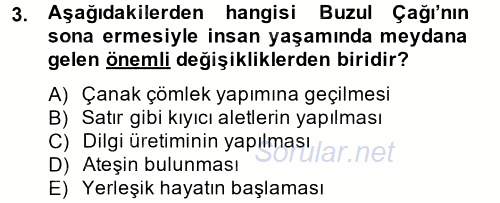 Eski Anadolu Tarihi 2014 - 2015 Ara Sınavı 3.Soru