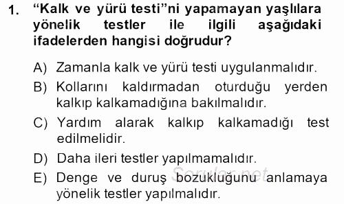 Temel Bakım Hizmetleri 2013 - 2014 Ara Sınavı 1.Soru
