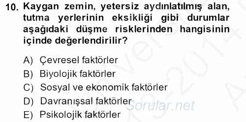 Temel Bakım Hizmetleri 2013 - 2014 Ara Sınavı 10.Soru