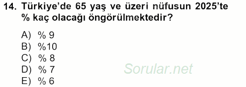 Temel Bakım Hizmetleri 2013 - 2014 Ara Sınavı 14.Soru