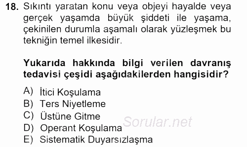 Temel Bakım Hizmetleri 2013 - 2014 Ara Sınavı 18.Soru