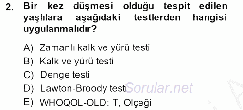 Temel Bakım Hizmetleri 2013 - 2014 Ara Sınavı 2.Soru