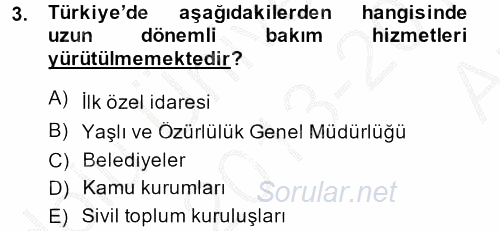 Temel Bakım Hizmetleri 2013 - 2014 Ara Sınavı 3.Soru