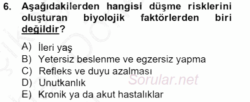 Temel Bakım Hizmetleri 2013 - 2014 Ara Sınavı 6.Soru