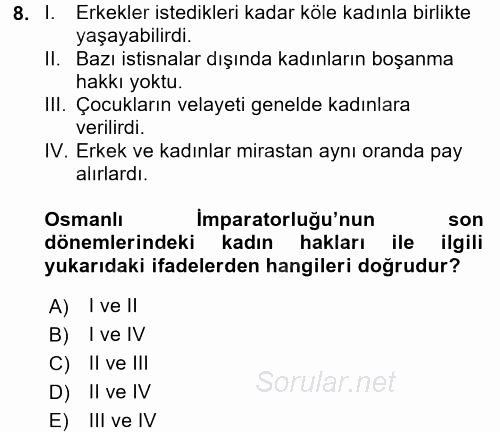 Sosyal Hizmet Mevzuatı 2017 - 2018 Ara Sınavı 8.Soru