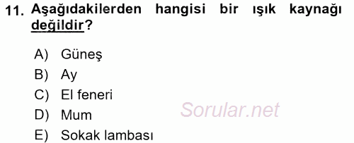 Çocuk, Bilim Ve Teknoloji 2017 - 2018 Ara Sınavı 11.Soru