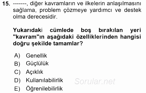 Çocuk, Bilim Ve Teknoloji 2017 - 2018 Ara Sınavı 15.Soru