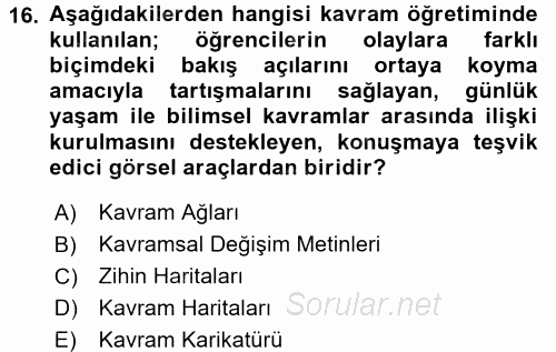 Çocuk, Bilim Ve Teknoloji 2017 - 2018 Ara Sınavı 16.Soru