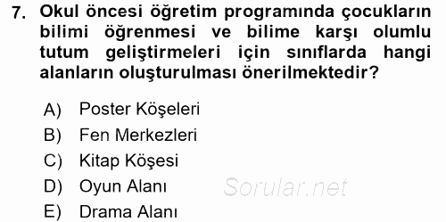 Çocuk, Bilim Ve Teknoloji 2017 - 2018 Ara Sınavı 7.Soru