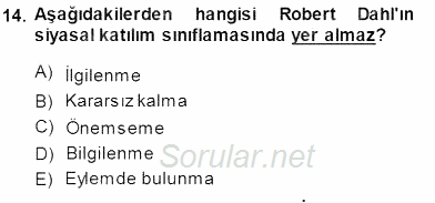 Siyasal İletişim 2013 - 2014 Dönem Sonu Sınavı 14.Soru