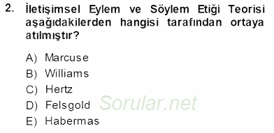 Siyasal İletişim 2013 - 2014 Dönem Sonu Sınavı 2.Soru