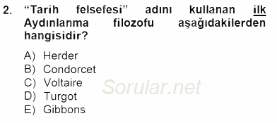 Tarih Felsefesi 2 2014 - 2015 Dönem Sonu Sınavı 2.Soru