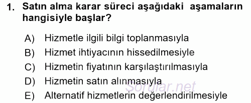 Hizmet Tasarımı 2016 - 2017 Ara Sınavı 1.Soru
