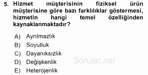 Hizmet Tasarımı 2016 - 2017 Ara Sınavı 5.Soru
