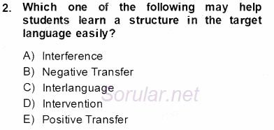 Dilbilim 2 2013 - 2014 Tek Ders Sınavı 2.Soru