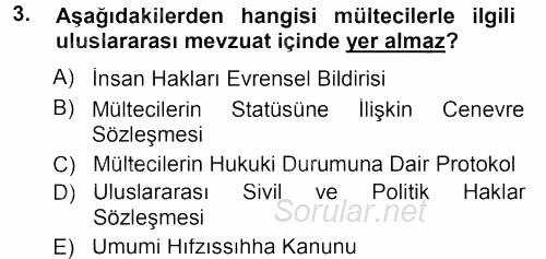 Sosyal Hizmete Giriş 2012 - 2013 Dönem Sonu Sınavı 3.Soru