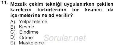 Fotoğrafın Kullanım Alanları 2013 - 2014 Tek Ders Sınavı 11.Soru
