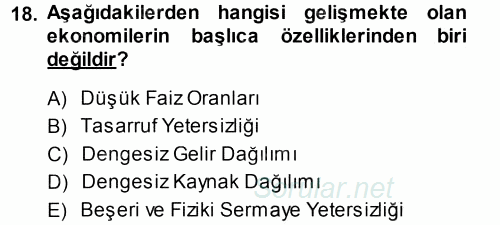 Dış Ticaretin Finansmanı ve Teşviki 2014 - 2015 Tek Ders Sınavı 18.Soru