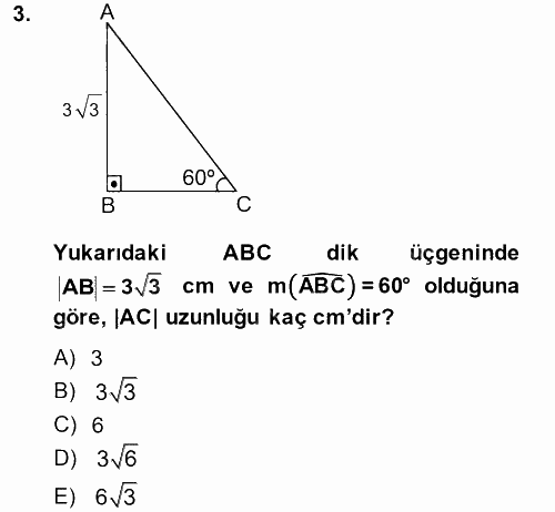 Okulöncesinde Matematik Eğitimi 2013 - 2014 Dönem Sonu Sınavı 3.Soru