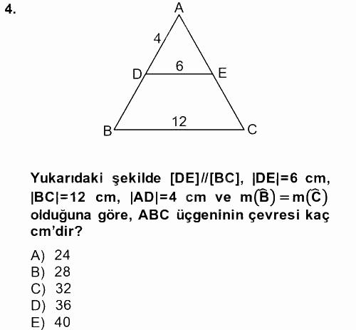 Okulöncesinde Matematik Eğitimi 2013 - 2014 Dönem Sonu Sınavı 4.Soru