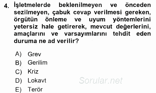 Toplantı Ve Sunu Teknikleri 2016 - 2017 3 Ders Sınavı 4.Soru