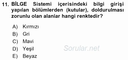 Dış Ticarette Bilgisayar Uygulamaları 2016 - 2017 Dönem Sonu Sınavı 11.Soru