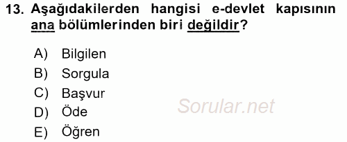 Dış Ticarette Bilgisayar Uygulamaları 2016 - 2017 Dönem Sonu Sınavı 13.Soru