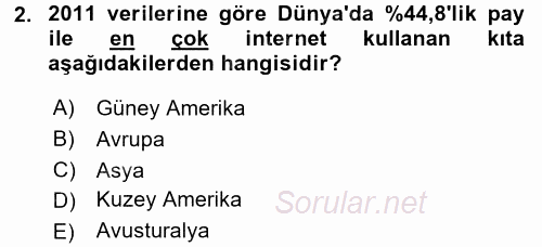 Dış Ticarette Bilgisayar Uygulamaları 2016 - 2017 Dönem Sonu Sınavı 2.Soru
