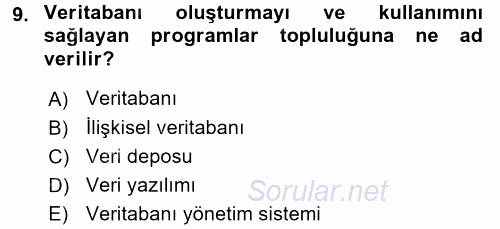 Dış Ticarette Bilgisayar Uygulamaları 2016 - 2017 Dönem Sonu Sınavı 9.Soru
