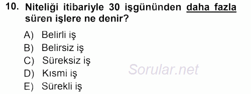 Perakende Yönetimi 2012 - 2013 Dönem Sonu Sınavı 10.Soru