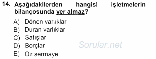 Perakende Yönetimi 2012 - 2013 Dönem Sonu Sınavı 14.Soru