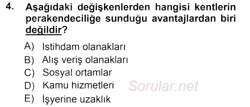 Perakende Yönetimi 2012 - 2013 Dönem Sonu Sınavı 4.Soru
