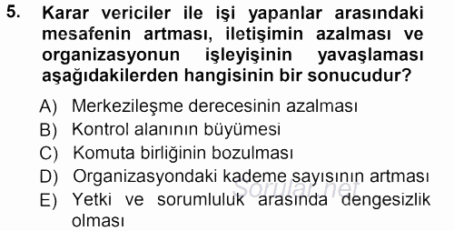 Perakende Yönetimi 2012 - 2013 Dönem Sonu Sınavı 5.Soru
