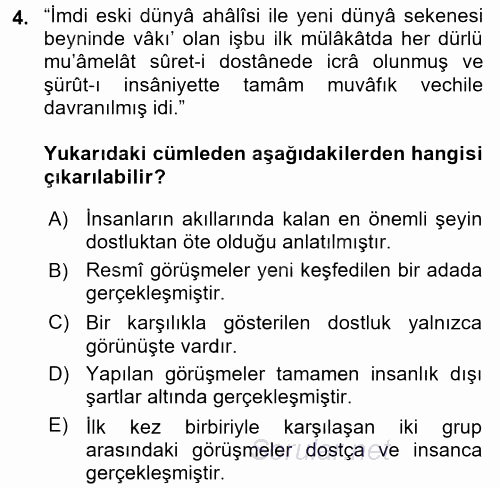 Osmanlı Türkçesi 2 2015 - 2016 Dönem Sonu Sınavı 4.Soru